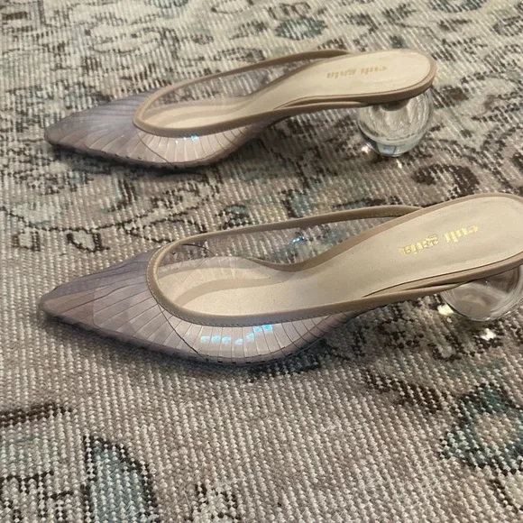 Cult Gaia Clear Beige Women's Mules - Picture 3 of 6
